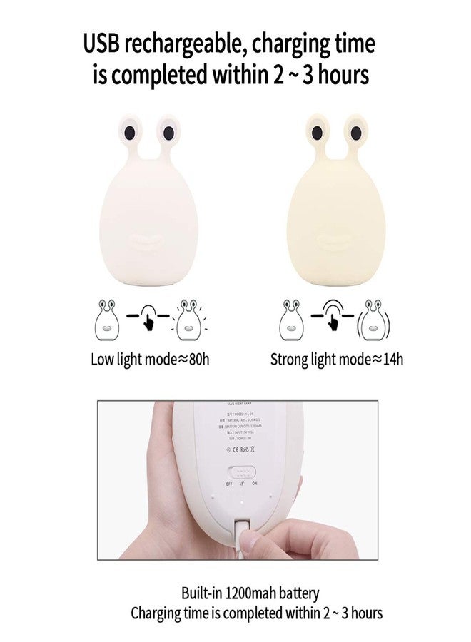 EAQ Slug Night Light, Silicone Light for Classroom, Don't Bug Me, Nursery Squishy Lamp, Cute Animal Bedside Lamp for Breastfeeding. - Image 5