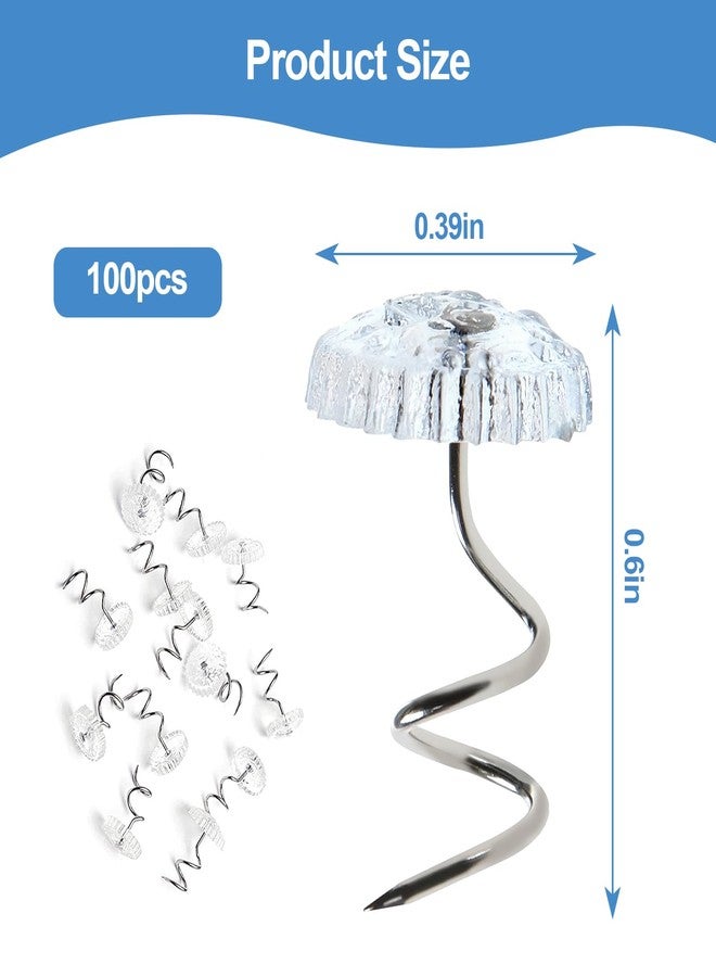 smrtcol 100Pcs Bed Skirt Pins, 10mm Clear Head Twist Pins for Sofa Covers, Upholstery, & Fabric - No-Slip Furniture Fasteners for Sheets, Car Interiors, Garage Insulation - Image 2