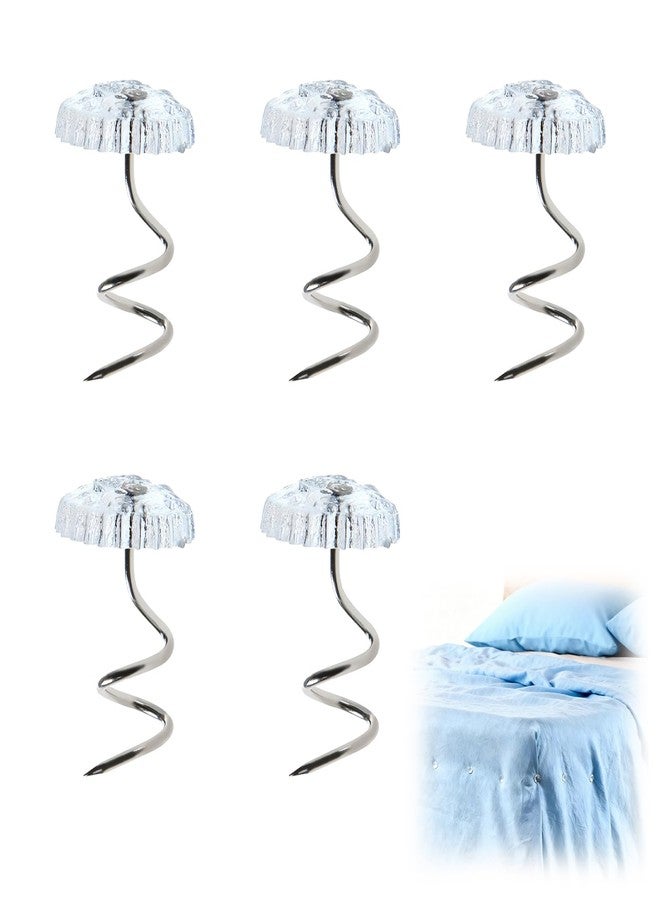 smrtcol 100Pcs Bed Skirt Pins, 10mm Clear Head Twist Pins for Sofa Covers, Upholstery, & Fabric - No-Slip Furniture Fasteners for Sheets, Car Interiors, Garage Insulation - Image 1
