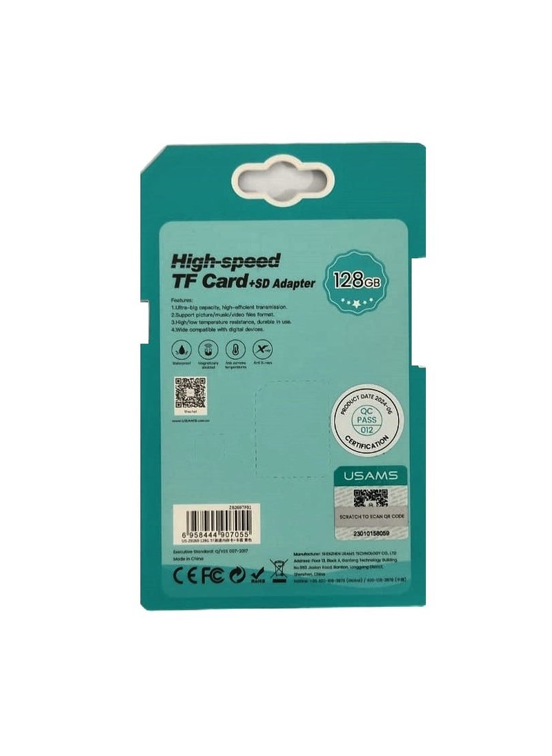 Usams - 256GB High Speed Class 10 TF Card with SD Adapter - Image 1