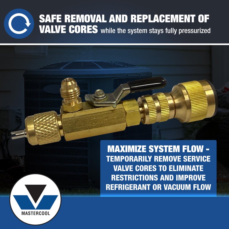 Mastercool 91496 HVAC Valve Core Remover & Installer Tool with Access Port â€“ Full Flow Design for Faster Recovery and Evacuation - Image 2