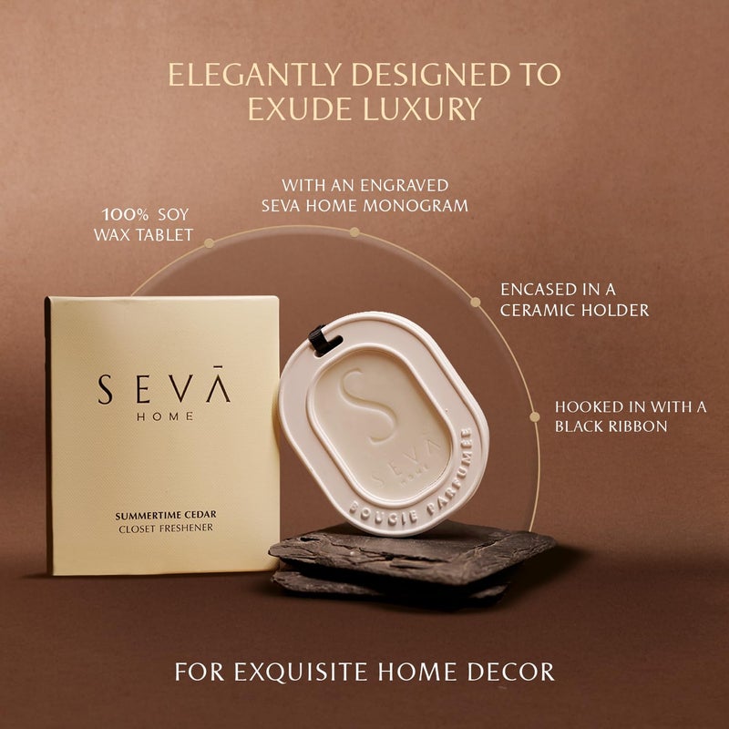 SEVA HOME معطر خزانة سيفا هوم برائحة الباتشولي والورد لمختلف الخزائن والأدراج ورفوف الأحذية، قرص معطر طويل الأمد للمساحات الصغيرة، مصنوع من شمع الصويا الطبيعي، ديكور منزلي فاخر - Image 3