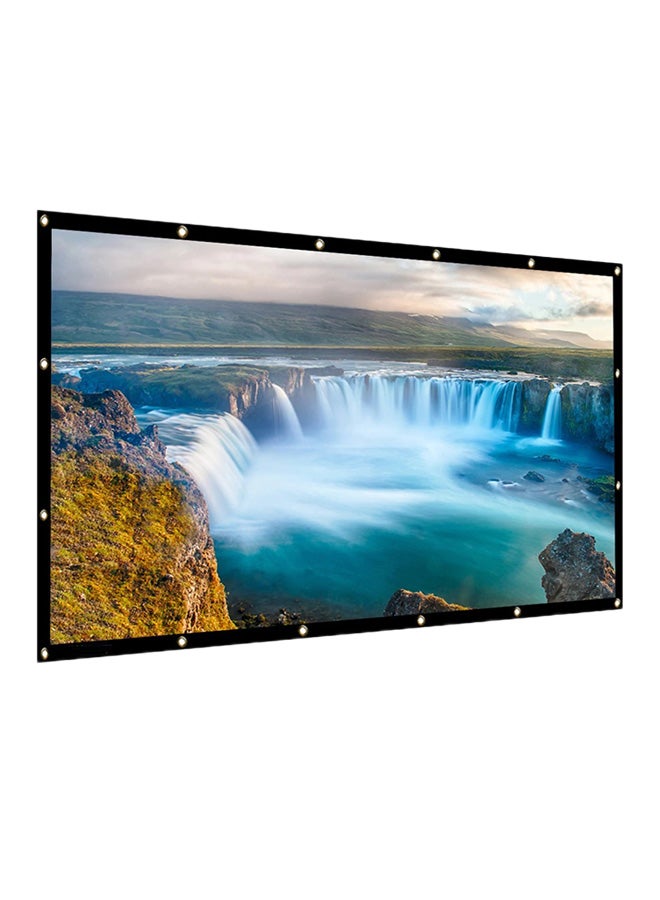 Projector Screen, 100inch 16:9 Portable Home Theater Projection Screen Foldable Anti-Crease Indoor Outdoor Movie Screen Support Double Sided Projection, Polyester Fiber UNV-OZ-SCR-01 White - Image 1