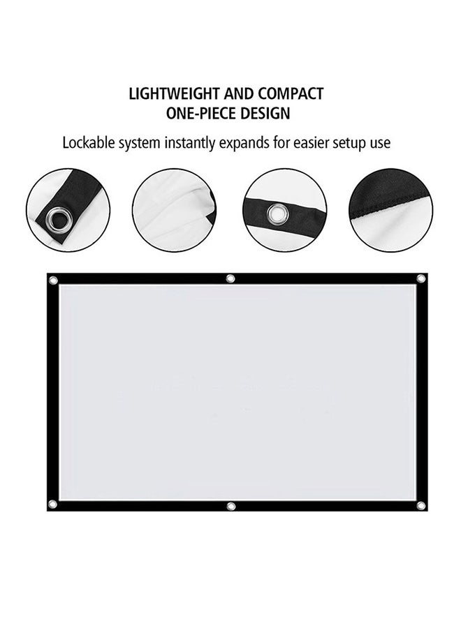 Projector Screen, 100inch 16:9 Portable Home Theater Projection Screen Foldable Anti-Crease Indoor Outdoor Movie Screen Support Double Sided Projection, Polyester Fiber UNV-OZ-SCR-01 White - Image 2