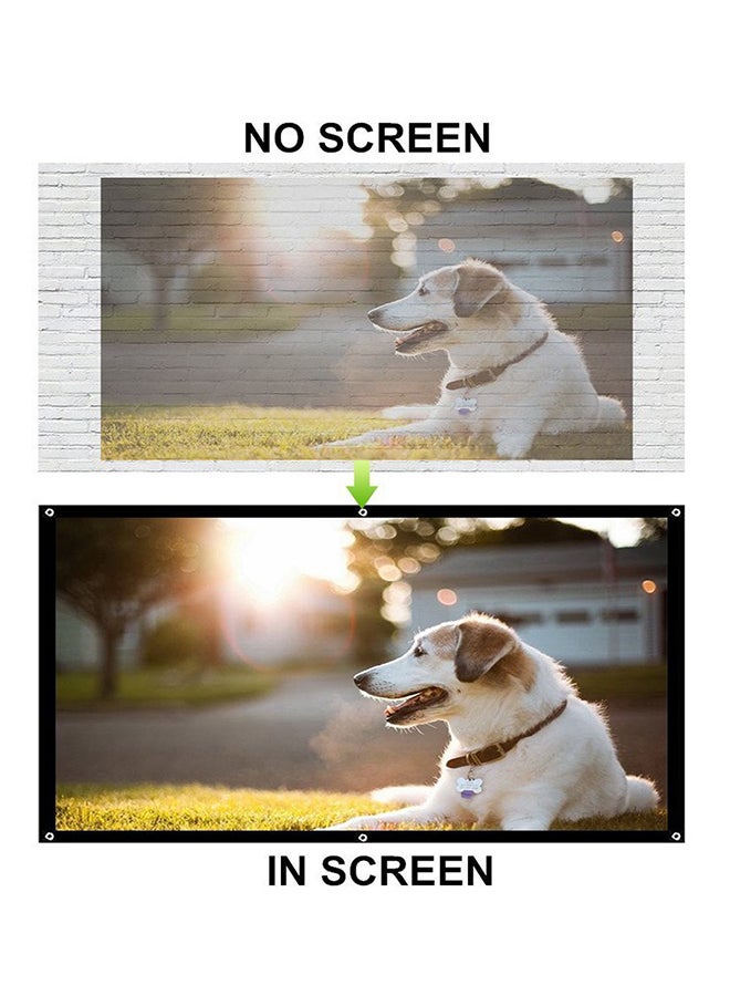 Projector Screen, 100inch 16:9 Portable Home Theater Projection Screen Foldable Anti-Crease Indoor Outdoor Movie Screen Support Double Sided Projection, Polyester Fiber UNV-OZ-SCR-01 White - Image 5