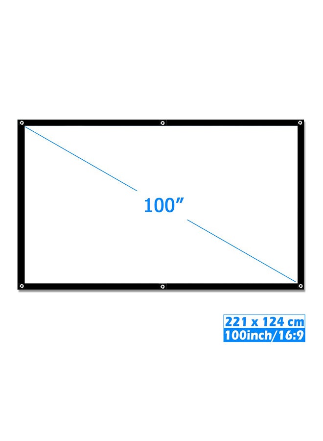 Projector Screen, 100inch 16:9 Portable Home Theater Projection Screen Foldable Anti-Crease Indoor Outdoor Movie Screen Support Double Sided Projection, Polyester Fiber UNV-OZ-SCR-01 White - Image 4