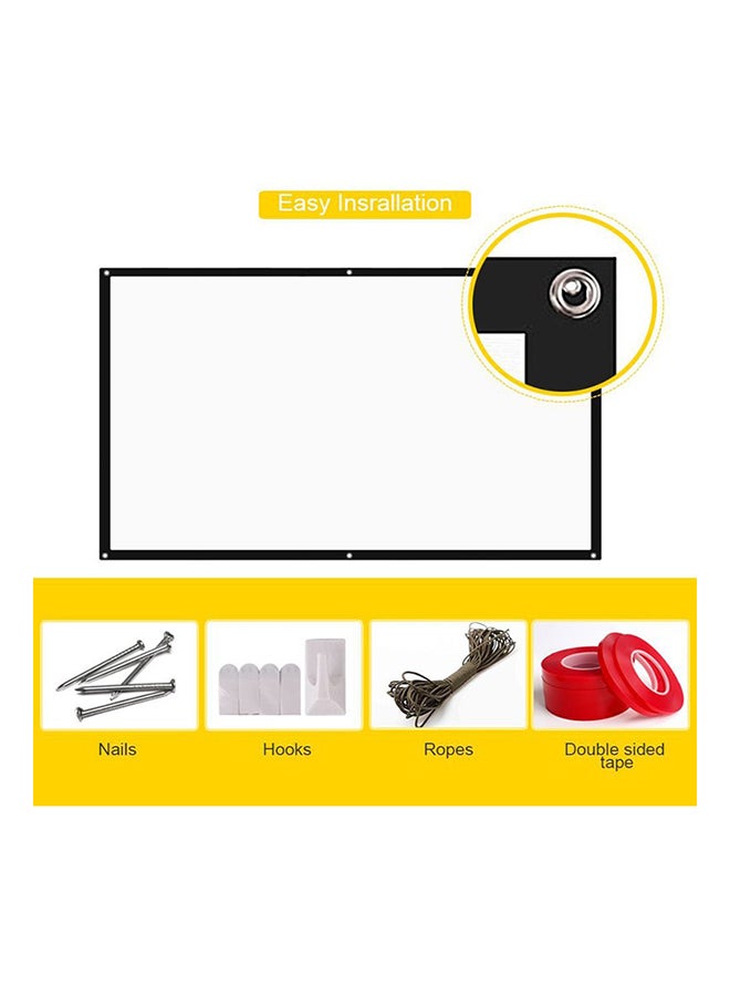 Projector Screen, 100inch 16:9 Portable Home Theater Projection Screen Foldable Anti-Crease Indoor Outdoor Movie Screen Support Double Sided Projection, Polyester Fiber UNV-OZ-SCR-01 White - Image 3