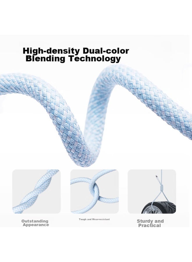 CAN كابل بيانات Type-c من فيت، شحن سريع 100 واط، كابل شحن 6 أمبير، مناسب لسلسلة هواتف هواوي نوفا، شاومي، فيفو، هونر، أوبو، كابل مضفر ممتد Type-c بطول 1 متر باللون الأزرق - Image 3