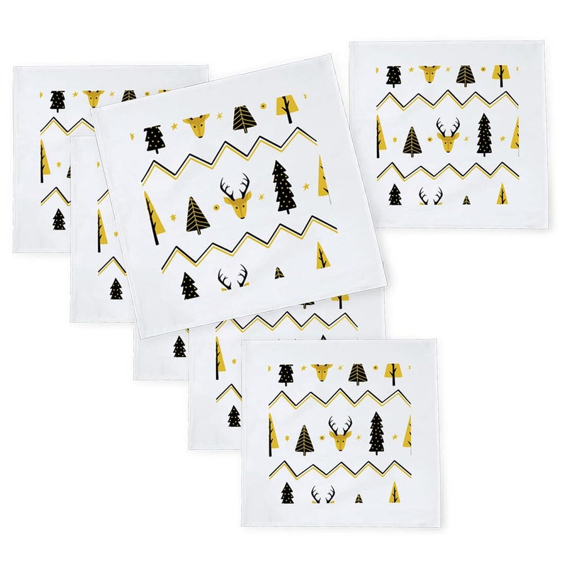 Khakee 6 Pcs Christmas Theme Silk Table Napkins 10x 10 for Xmas Decoration Christmas OrnamentsChristmas Giftxmas21224 - Image 1