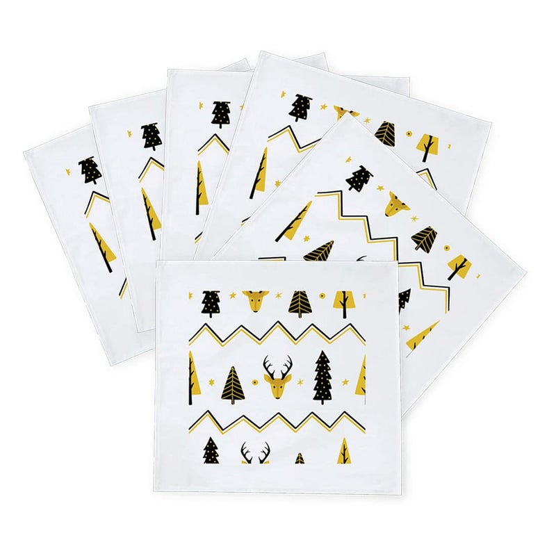 Khakee 6 Pcs Christmas Theme Silk Table Napkins 10x 10 for Xmas Decoration Christmas OrnamentsChristmas Giftxmas21224 - Image 2