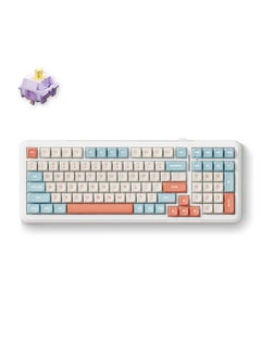 K99 99% Layout Wireless Gasket Mount Mechanical Keyboard, Horizon Orange, Hyacinth Switch, Hot-Swappable, RGB Wraparound South-Facing LED, 6000mAh Battery, Tri-Mode Connectivity (2.4GHz/BT/Wired), MDA Front Engraved Keycaps, Anodized Backplate, Per-Key Flex-Cut PCB, N-Key Rollover, PBT Keycaps, Windows/MacOS/Linux Compatible | K99-4A
