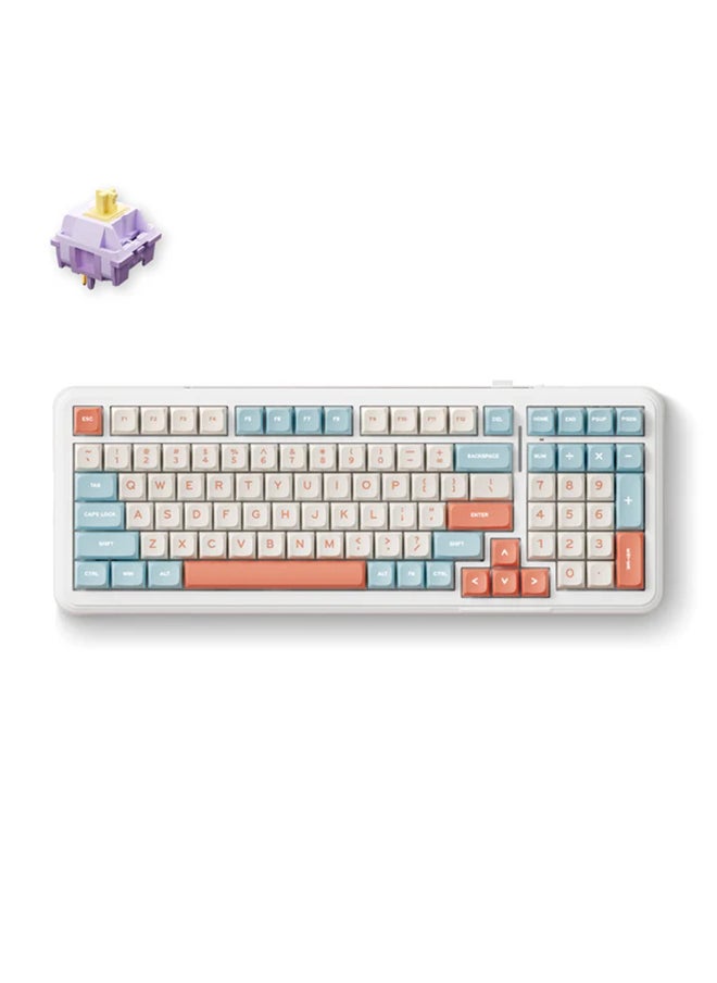 MCHOSE - K99 99% Layout Wireless Gasket Mount Mechanical Keyboard, Horizon Orange, Hyacinth Switch, Hot-Swappable, RGB Wraparound South-Facing LED, 6000mAh Battery, Tri-Mode Connectivity (2.4GHz/BT/Wired), MDA Front Engraved Keycaps, Anodized Backplate, Per-Key Flex-Cut PCB, N-Key Rollover, PBT Keycaps, Windows/MacOS/Linux Compatible | K99-4A - Image 1