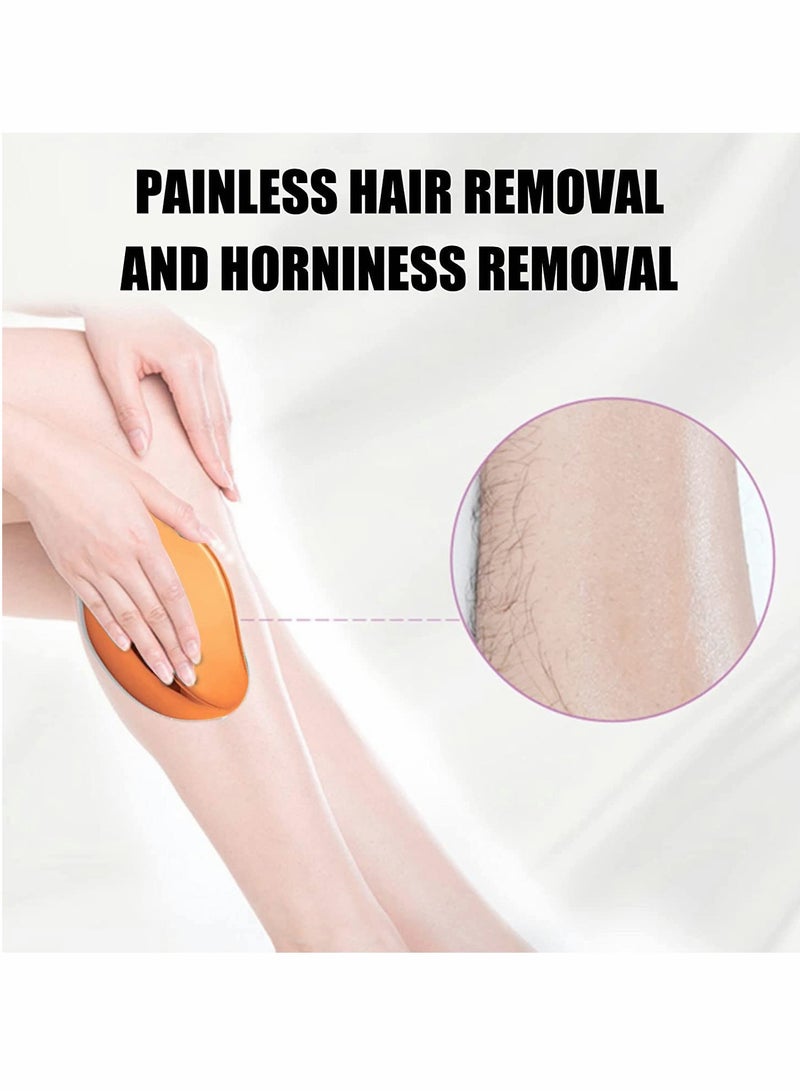 Excefore Hair Removal Eraser, Painless Crystal Hair Remover Tools Magic Crystal Hair Eraser, Soft Smooth Skin Fast & Easy Crystal Hair Removal for Men and Women (Gold) - Image 2