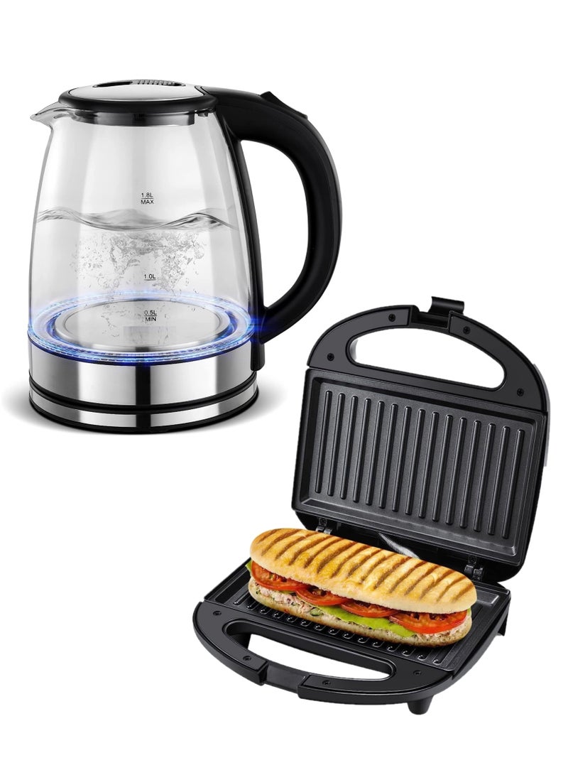 كليكون صانعة شواية الساندويش/البانيني 2 في 1 مع غلاية كهربائية 1500 وات KGT-810 + RE-11604 - Image 2