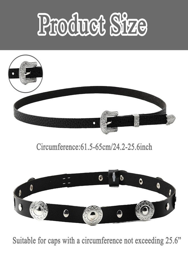 panthra 2 PCS Western Hat Bands for Cowboy Hats,With Buckle Adjustable for Men and Women,Suitable for All Styles of Hats - Image 3