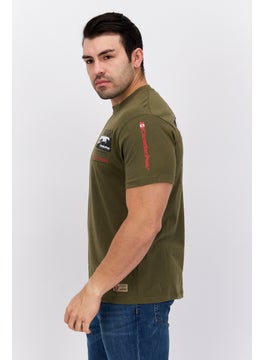 Canadian Peak Men Crew Neck Short Sleeve Graphic Print T-Shirt, Olive  - Image 4
