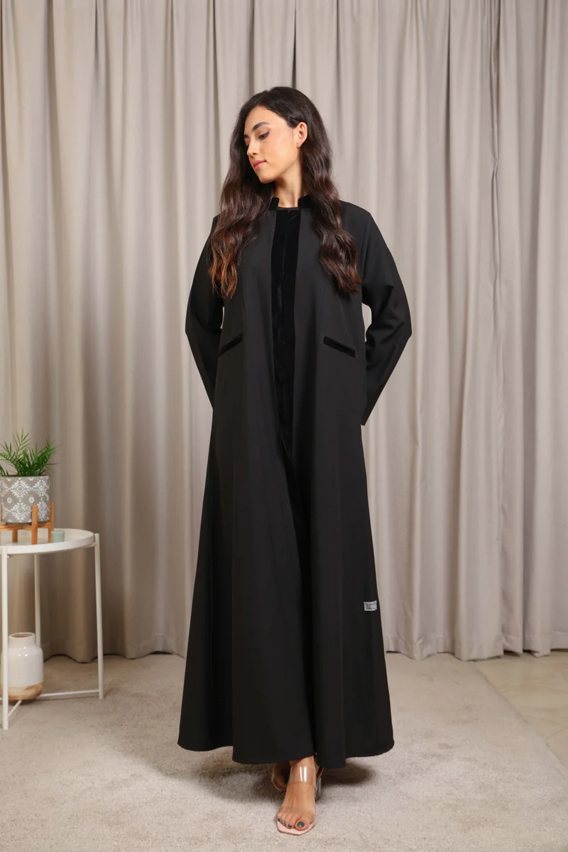 Nikias  Signature Crepe Abaya with Distinctive Work by Nikias for Women | Best Price UAE