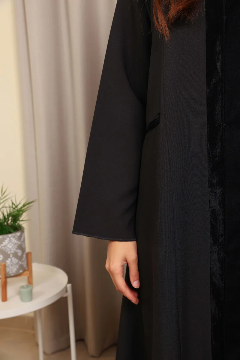 Nikias  Signature Crepe Abaya with Distinctive Work by Nikias for Women | Best Price UAE