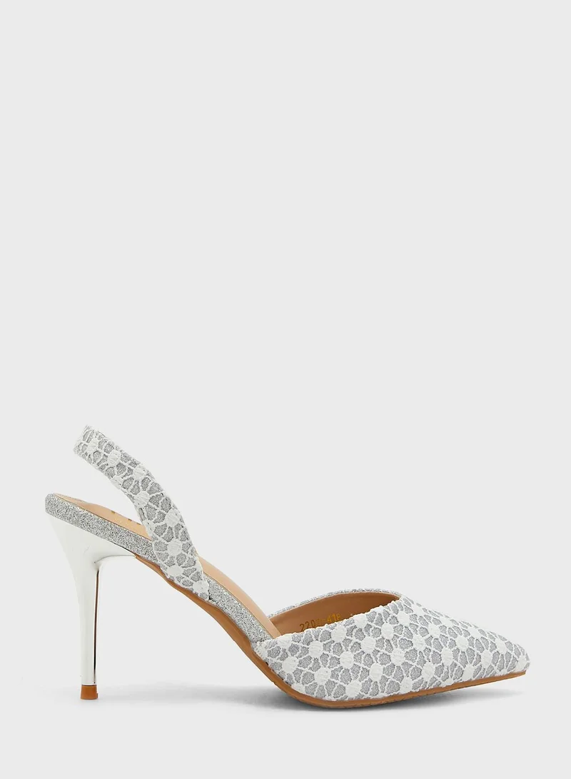 ELLA Printed Fabric Slingback Pointed Pump