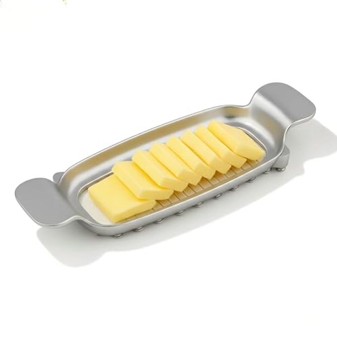 Vunpok Butter Cutter Slicer,Cutter for Butter Squares,Stainless Slicer Steel for Butter, Block Cheese,egg,avocado,and Dishwasher Safe - Image 1