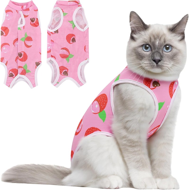 Coppthinktu Cat Recovery Suit Female Cats Onesie for Cats, Breathable Cat Surgery Suit for Surgical Abdominal Wounds Skin Diseases, Cute Kitten Spay Recovery Suit E-Collar Alternative Anti Licking - Image 1