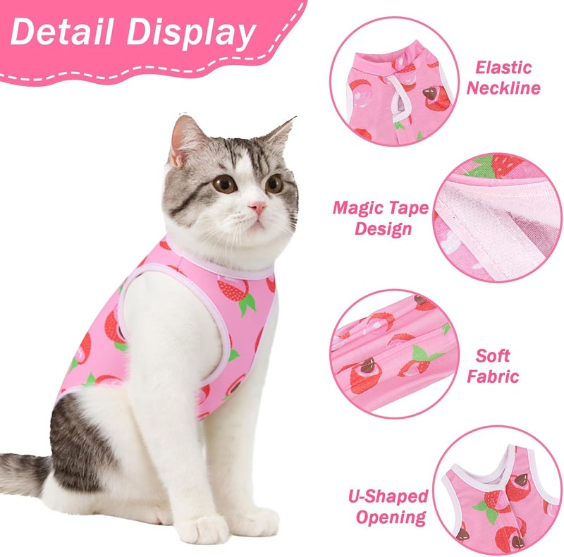 Coppthinktu Cat Recovery Suit Female Cats Onesie for Cats, Breathable Cat Surgery Suit for Surgical Abdominal Wounds Skin Diseases, Cute Kitten Spay Recovery Suit E-Collar Alternative Anti Licking - Image 4