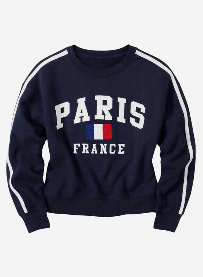 victor and jane Paris France Print Sweatshirt and Joggers Co-Ords - Cotton Fleece - Image 5