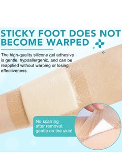 Sefudun 5Pcs Silicone AG Foam Dressing with Border Silicone Adhesive Foam Wound 5 Layer Bed Sore Bandage Foam Wound Dressing Silicone Bordered Sacral Pad with Adhesive Border 10x10 Silicone Foam Dressing Bandage  - Image 3