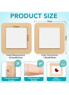 Sefudun 5Pcs Silicone AG Foam Dressing with Border Silicone Adhesive Foam Wound 5 Layer Bed Sore Bandage Foam Wound Dressing Silicone Bordered Sacral Pad with Adhesive Border 10x10 Silicone Foam Dressing Bandage  - Image 4