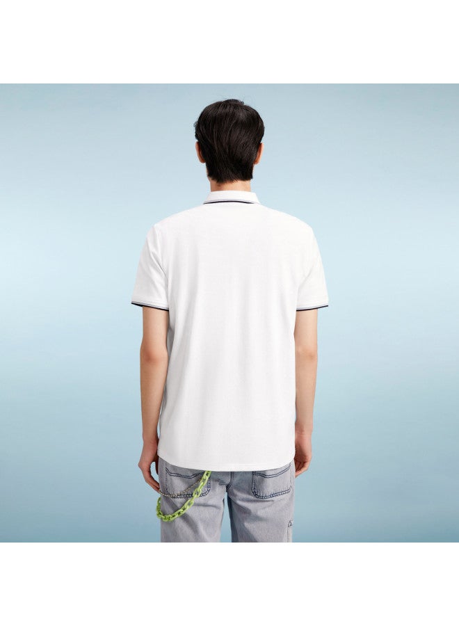 HLA Romance Of The Three Kingdoms】men's Short-sleeve Polo Shirt With Contrast Collar And Micro-pique Fabric - Image 3