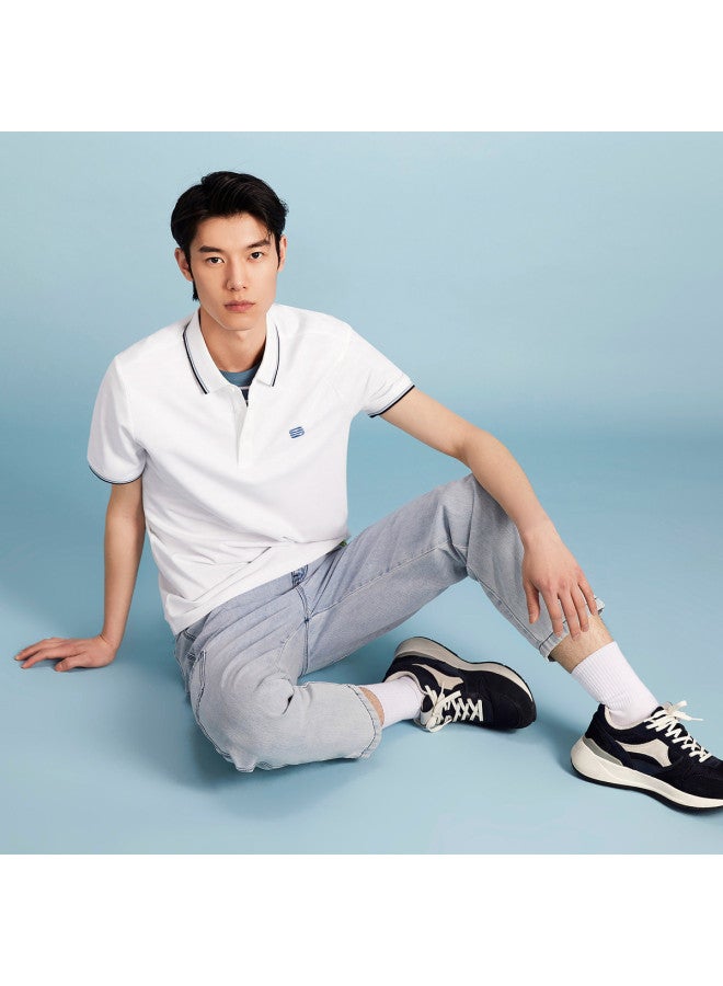HLA Romance Of The Three Kingdoms】men's Short-sleeve Polo Shirt With Contrast Collar And Micro-pique Fabric - Image 5
