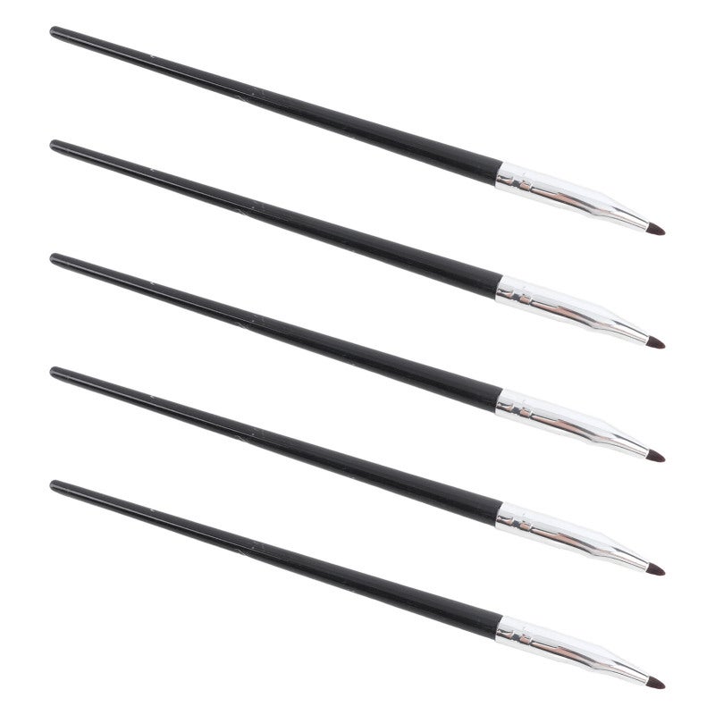 Bent Eyeliner Brush 5pcs Ultra Fine Soft Fiber Head - Ergonomic Lacquered Wooden Handle Multifunctional Makeup Brush for Makeup Artists, Women, Wedding Party, Powder Rooms - Image 1