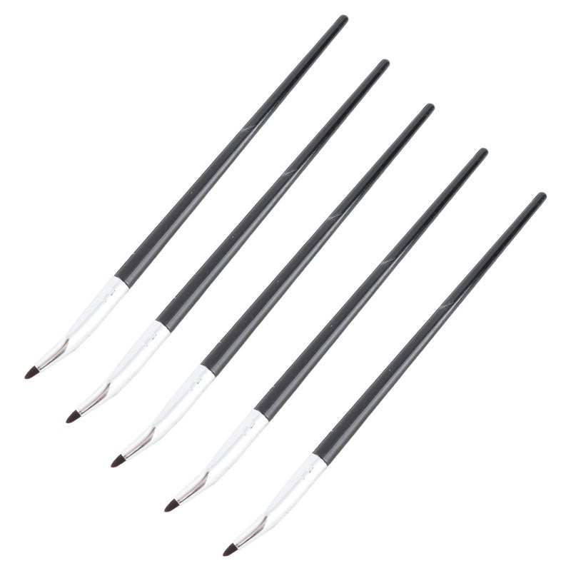 Bent Eyeliner Brush 5pcs Ultra Fine Soft Fiber Head - Ergonomic Lacquered Wooden Handle Multifunctional Makeup Brush for Makeup Artists, Women, Wedding Party, Powder Rooms - Image 4