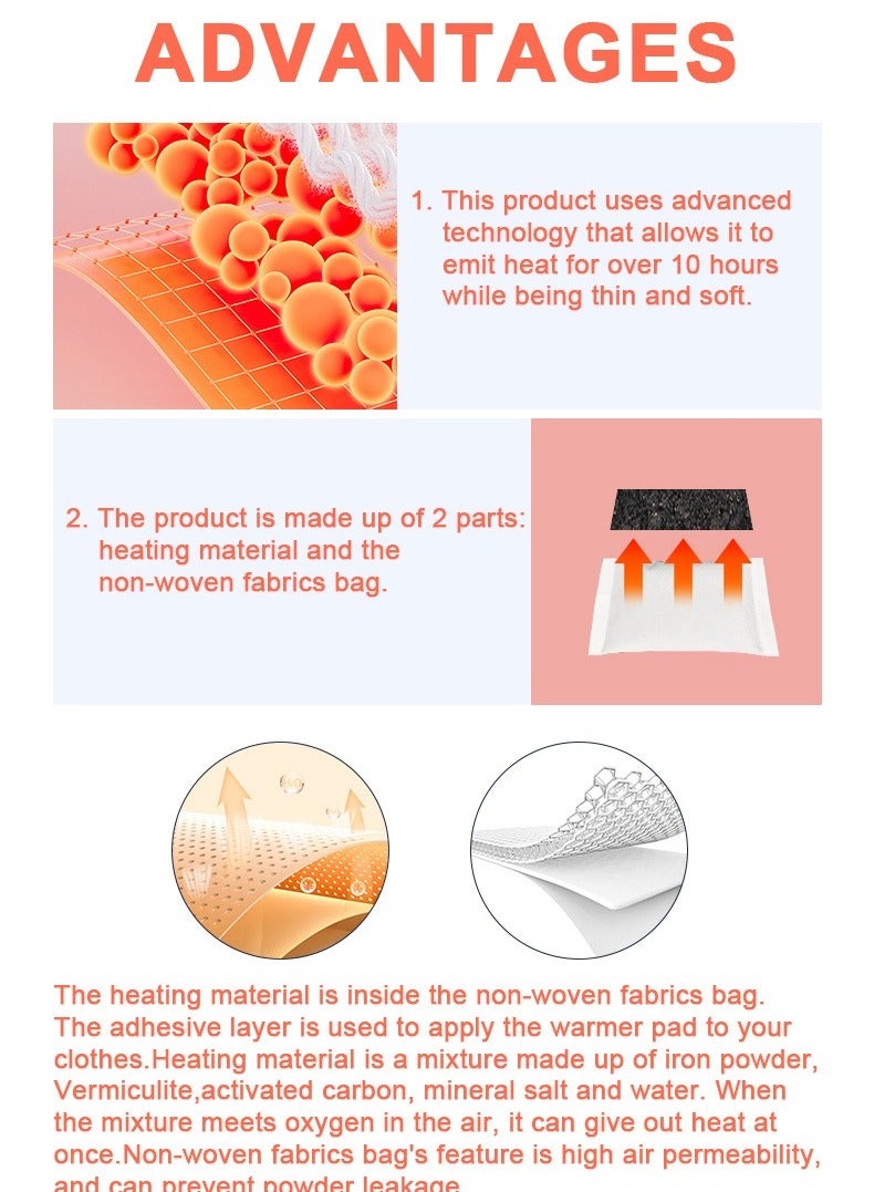 BOSART Air-Activated Disposable Hand Warmers, Unique Design Reacts with Air Creating a Safe and Long Lasting Hand Warmer, Disposable 10 Pair Pack, Orange - Image 5
