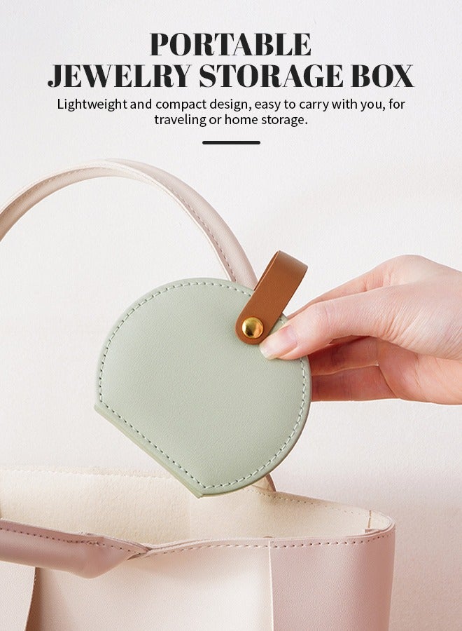 Portable Jewelry Box Jewelry Small Storage Organizer Leather Travel Jewelry Case Boxes Earrings Necklace Ring Handbag /10*9cm - Image 5