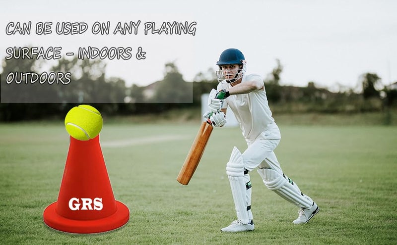 Grès تي للضرب في لعبة الكريكيت - مادة TPR متينة | مخاريط كريكيت للتمارين | معدات كريكيت للضرب، تدريب كريكيت | مخاريط كريكيت للتدريب (متعددة الألوان، عبوة من 6) - Image 3