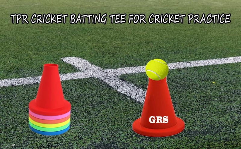 Grès تي للضرب في لعبة الكريكيت - مادة TPR متينة | مخاريط كريكيت للتمارين | معدات كريكيت للضرب، تدريب كريكيت | مخاريط كريكيت للتدريب (متعددة الألوان، عبوة من 6) - Image 4