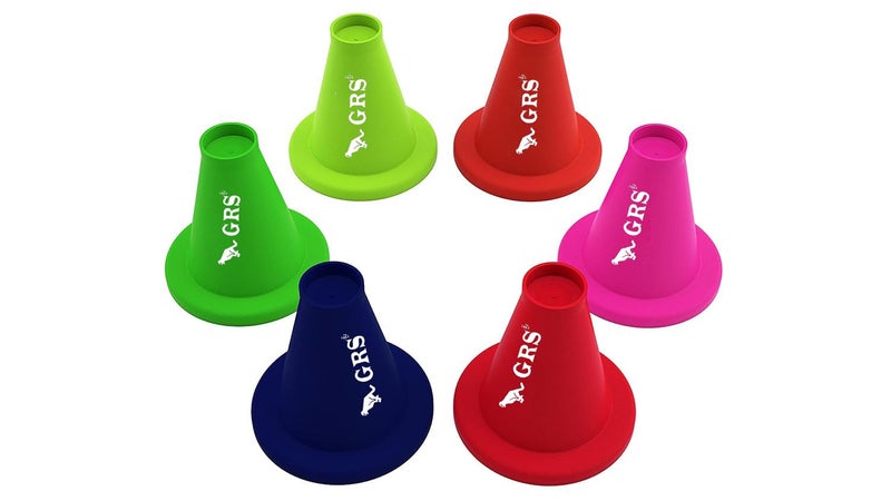 Grès تي للضرب في لعبة الكريكيت - مادة TPR متينة | مخاريط كريكيت للتمارين | معدات كريكيت للضرب، تدريب كريكيت | مخاريط كريكيت للتدريب (متعددة الألوان، عبوة من 6) - Image 1