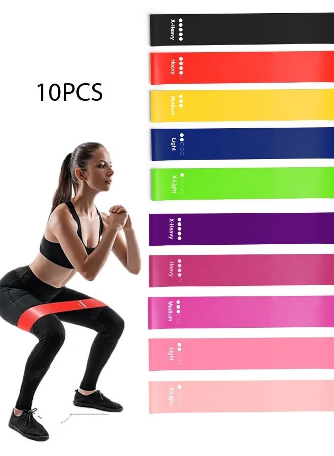 KANGLI Resistance Bands Set, 10pcs Assorted Pounds Strength Training Exercise Resistance Loops Stretch Bands, Gym Fitness Yoga Workout Resistance Loops Bands for Arms, Legs, and Hips - Image 1