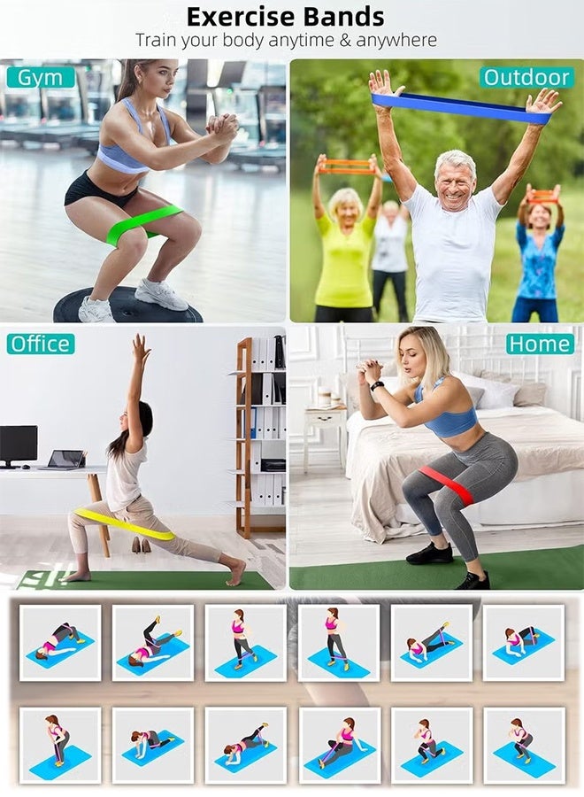 KANGLI Resistance Bands Set, 10pcs Assorted Pounds Strength Training Exercise Resistance Loops Stretch Bands, Gym Fitness Yoga Workout Resistance Loops Bands for Arms, Legs, and Hips - Image 5