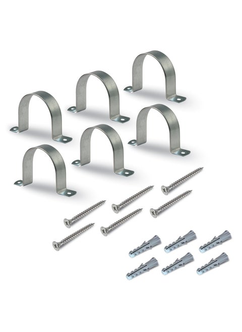 Duravel U Clamps Fastener Hanger Pipe Clamps Clip with Screw and Plug, for Conduit Pipe Fixing Bracket and Support Water Pipe and Gas Pipe – 10 Pcs (1.1/2 Inch)