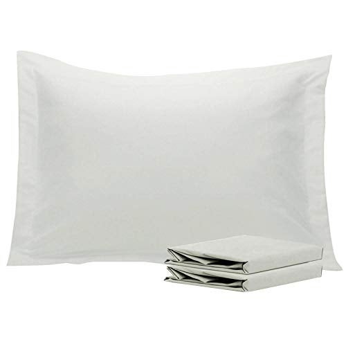 NTBAY Standard Pillow Shams  2 Pack Brushed Microfiber 20x26 Sham Covers  Super Soft and Cozy Wrinkle Fade Stain Resistant 20x26 Inches Oxford Pillowcases Light Grey