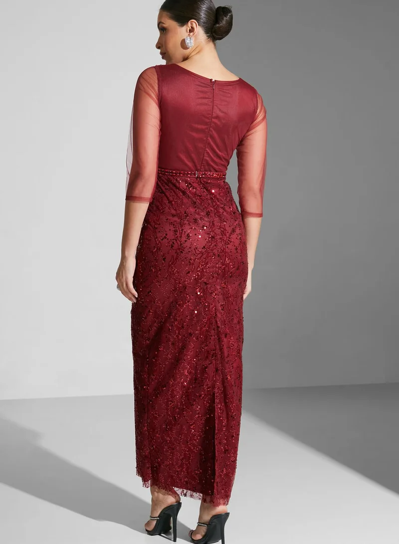 Fashion Trends by Suzy Matar Embroidered V-Neck Dress