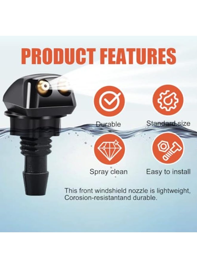 Bukela Car Front Windshield Washer Nozzles Kit, Double-Hole Wiper Sprayer with Hose & Connectors, Easy Installation, Durable Nylon Material, Universal Fit for Most Cars, Clear View Restorer - Image 3
