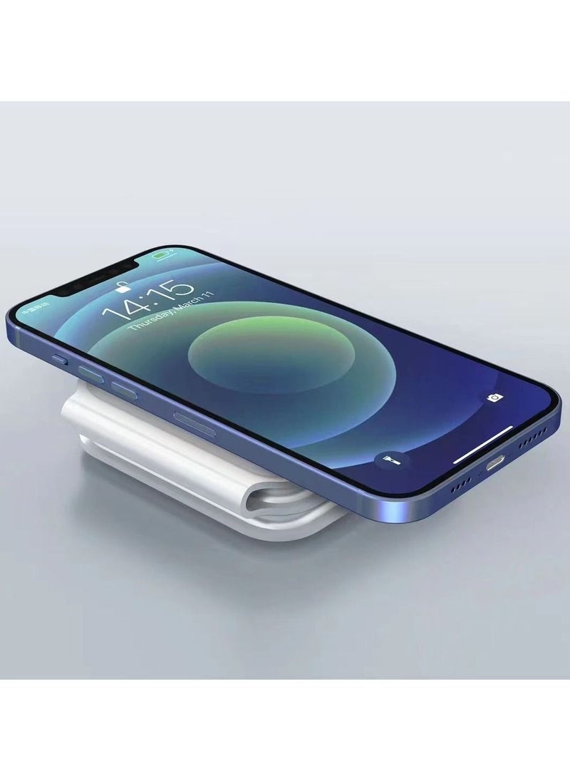 PanaX - 3 in 1 Wireless Charger Folding Mobile Phone Smart Watch Ultra-thin 15W Fast QI Magnetic Charger For Apple iPhone And Android White - Image 1