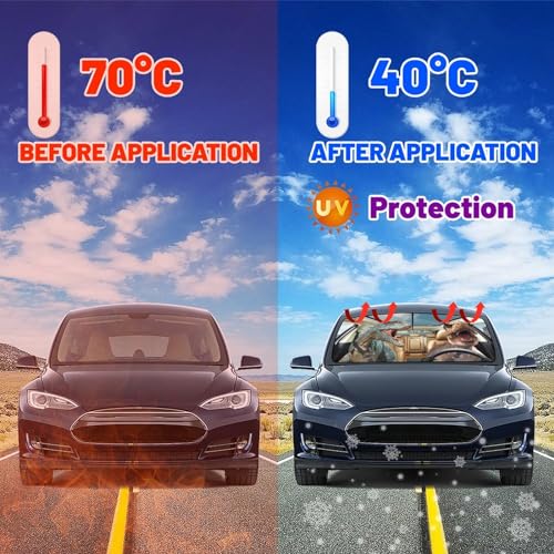 Socira Car Windshield Sun Shade Umbrella Sunshade for Car Windshield Funny Sun Visor Front Window Cover Dinosaur Car Accessories Gift Blocks Uv Rays Fit for Sedans SUVs & Trucks (57" X 30") - Image 5