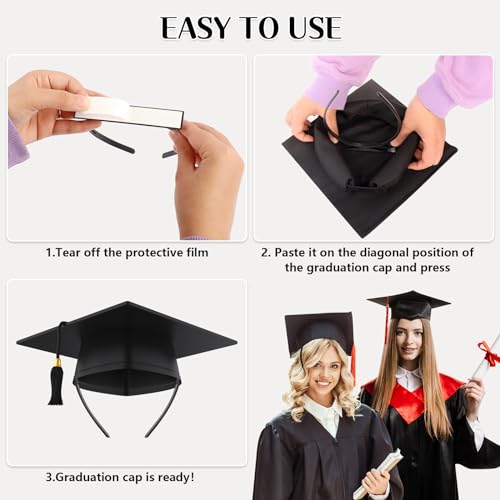 UQM 2 Pack Graduation Cap Headband Insert - Secures Cap and Keeps Hairstyle, Upgraded Interior Design - Image 3