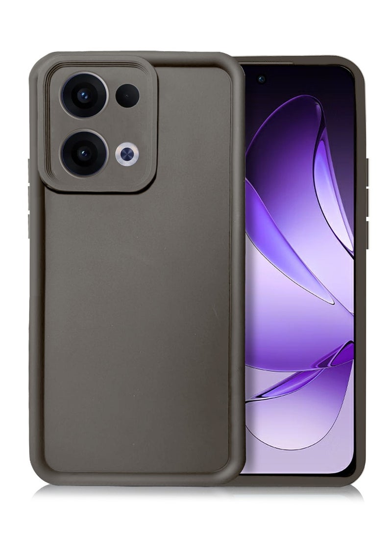 Wtech Oppo Reno13 5G 2024 Premium Soft Liquid Silicone Full Protective Raised Lips Edges and Camera Case Cover (MCRPSN) - Grey  - Image 1