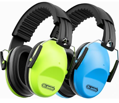 Dr.meter Noise Cancelling Headphones For Kids 2PACK, 27.4SNR Toddler Ear Protection Ear Muffs for Kid Hearing Protection, Noise Reduction in Monster Jam, Concerts, Fireworks, Autism Green & Blue - Image 1