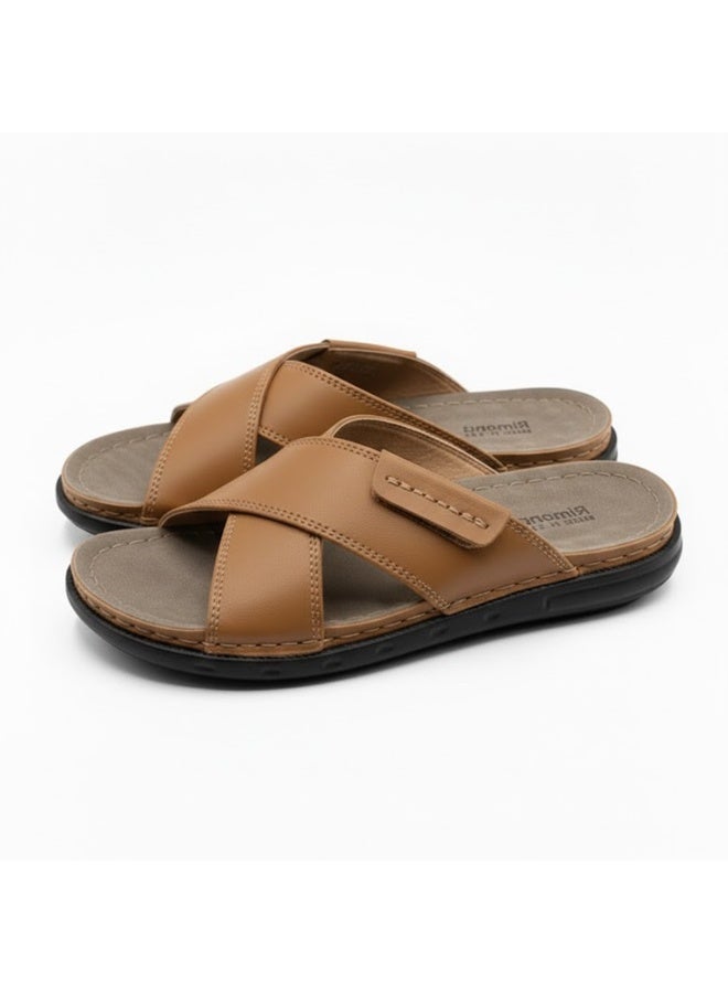 Stylish men's slippers with a modern and comfortable design – genuine leather and non-slip orthopedic sole, available in various sizes and colors. - Image 2